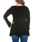 ფოტო #3 პროდუქტის Women's Plus Size Criss Cross Cold Shoulder Top