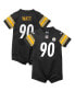 Infant T.J. Watt Black Pittsburgh Steelers Game Romper Jersey