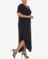 Фото #3 товара Plus Size Short Sleeve V-neck Maxi Dress
