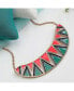 ფოტო #2 პროდუქტის Women's White Zig-Zag Bar Necklace