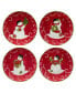 Holiday Magic Snowman 4 Piece Dessert Plate Set - фото #1