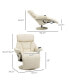 Manual Recliner, Swivel Lounge Armchair, Footrest and Cup Holder for Living Room, Cream White