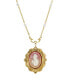 Фото #1 товара 2028 14K Gold Plated Cameo Imitation Pearl Necklace