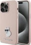 Karl Lagerfeld Karl Lagerfeld KLHCP15LSMHCNPP iPhone 15 Pro 6.1" różowy/pink Silicone Choupette Metal Pin