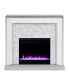 Audrey Faux Stone Mirrored Color Changing Electric Fireplace