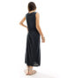 Фото #2 товара Vila slinky v neck midi dress in black