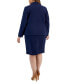 ფოტო #2 პროდუქტის Plus Size Seamed Crepe Jacket Slim Skirt Suit