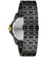 ფოტო #3 პროდუქტის Men's Marine Star Diamond Accent Black Ion-Plated Stainless Steel Bracelet Watch 44mm