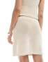 Vila knitted mini skirt co-ord in cream