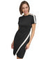 Фото #4 товара Women's Contrast-Stripe Button-Shoulder Dress