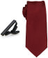 Фото #1 товара Men's Solid Tie & 1" Tie Bar Set
