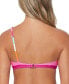 ფოტო #2 პროდუქტის Juniors' Shine On Striped Asymmetric Bikini Top