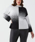 Фото #4 товара Plus Size Ombre Mock Neck Long Sleeve Sweater