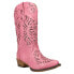 Roper Riley Glitz Tooled Inlay Snip Toe Cowboy Womens Pink Casual Boots 09-021-