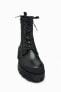 Lace-up leather ankle boots with track sole