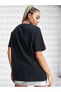 Фото #4 товара Air Boyfriend T-Shirt in Black Kadın Pamuklu Oversize Tişört