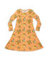Toddler| Child Girls Pumpkin Long Sleeve Dress