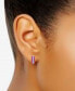 ფოტო #3 პროდუქტის Cubic Zirconia & Enamel Hoop Earrings, Created for Macy's