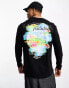 ASOS DESIGN long-sleeve relaxed t-shirt in black with Utopia print