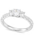 ფოტო #1 პროდუქტის Diamond Oval Three Stone Engagement Ring (1 ct. t.w.) in 14k White Gold