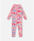 ფოტო #3 პროდუქტის Big Girls One Piece Thermal Underwear Printed Pink Marble