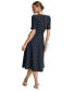 Women's Polka-Dot Puff-Sleeve Midi Dress