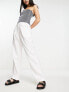 NA-KD x Lydia Tomlinson linen tailored trousers in white