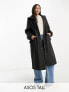 Фото #1 товара ASOS DESIGN Tall rubberised rain parka coat in black