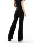 Monki straight trouser with overskirt in black