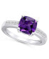 ფოტო #1 პროდუქტის Amethyst and Diamond Ring (2 ct.t.w and 1/8 ct.t.w) 14K White Gold