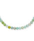 Bling Jewelry plain Simple Western Jewelry Light Green Aqua Multi Shades Aquamarine Round 10MM Bead Strand Necklace For Women Silver Plated Clasp 16 Inch