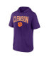 Фото #3 товара Men's Purple Clemson Tigers Outline Lower Arch Hoodie T-shirt