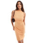 Brave Soul textured sleeveless dress in orange