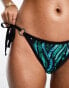 Ann Summers gold coast tie side bikini bottom in blue and green