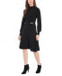 ფოტო #3 პროდუქტის Women's Mock Neck Chain-Trim Long-Sleeve Dress