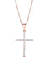 ფოტო #1 პროდუქტის Cubic Zirconia Sleek Cross Pendant In Silver Plate or Rose Gold