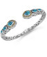 London Blue Topaz & Bali Ubud Cuff Bracelet in Sterling Silver and 18K Gold