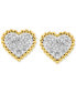 ფოტო #3 პროდუქტის Lab-Created Diamond Heart Cluster Bead Frame Stud Earrings (1/4 ct. t.w.) in 14k Gold-Plated Sterling Silver