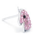 ფოტო #3 პროდუქტის Pink Pave Crystal Unicorn Stud Earrings set in Sterling Silver