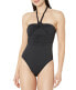 LAUREN Ralph Lauren Beach Club Twist Bandeau One-Piece Swimsuit Black Size 12 - фото #1