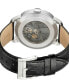 ფოტო #3 პროდუქტის Men's Mulberry Swiss Automatic Black Leather Watch 42mm