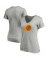 Фото #5 товара Women's Gray Phoenix Suns Primary Logo Team V-Neck T-shirt