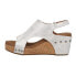 Фото #3 товара Corkys Carley Metallic Studded Wedge Womens Silver, White Casual Sandals 30-531