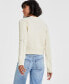 Фото #4 товара Women's Cropped V-Neck Cable-Knit Cardigan, Created for Macy's