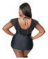 ფოტო #2 პროდუქტის Plus Size Ruffle Ruched Skirted One Piece Swimsuit