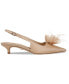 Women's Faye Embellished Feather Slingback Kitten-Heel Pumps