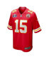 Фото #3 товара Men's Patrick Mahomes Red Kansas City Chiefs Super Bowl LVIII Game Jersey