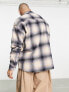 ASOS DESIGN extreme oversized brushed flannel check shirt in purple