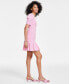 Women's Tweed Puff-Sleeve Flounce-Hem Dress