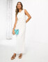 ASOS DESIGN twist front sleeveless midi dress in ivory